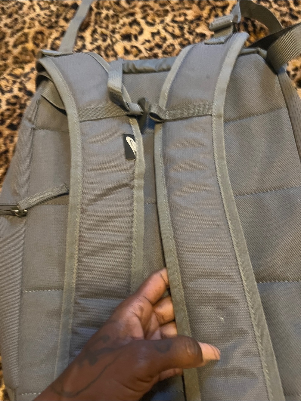 Nike Gray Men's Backpack with Yellow Batman Patch - Picture 3 of 3